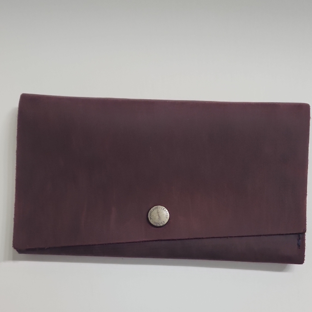 Portland Leather- Leather Rancher Wallet, Envelope Clutch Wallet - Deep Burgundy